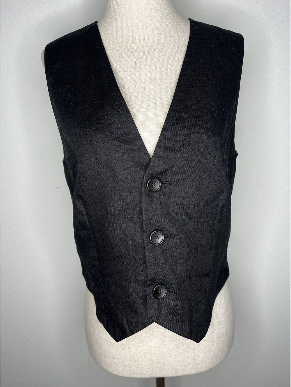 NWT A.L.C. Women's Black/100% Linen Vest Size 8